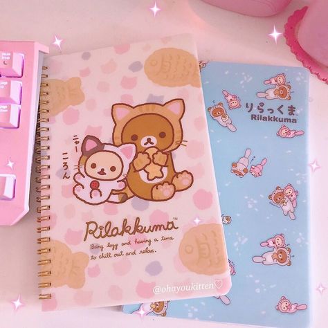 Rilakkuma Notebook, Rilakkuma Stationary, Polymer Clay Kawaii, Cute Stationary, Bullet Journal Design Ideas, Polymer Clay Animals, Cute School Supplies, Polymer Clay Miniatures, Rilakkuma