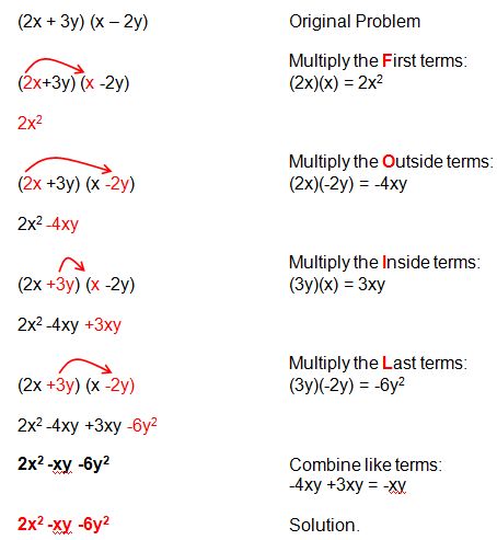 Foil Method example. Math Revision, Algebra Notes, Hesi A2, Teas Test, College Math, Foil Method, Study Hall, College Algebra, Learning Mathematics