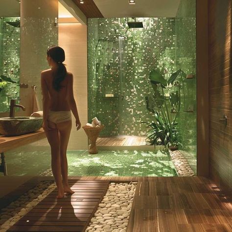 Tranquil Interior Decorating Color Palettes for Spa-Like Bathrooms • 333+ Art Images Asian Spa Bathroom, Relaxing Spa Bathroom, Bathroom Spa Vibes, Spa Like Home, Spa Interior Design Luxury, Spa Color Palette, Tranquil Interior, Resort Bathroom, Luxury Spa Design