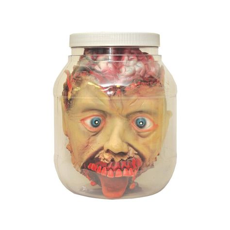 Head In Jar Halloween, Head In A Jar, Yard Haunt, Halloween Prop, Fun Halloween Decor, Plastic Jars, Halloween Props, Party Props, Halloween Decoration