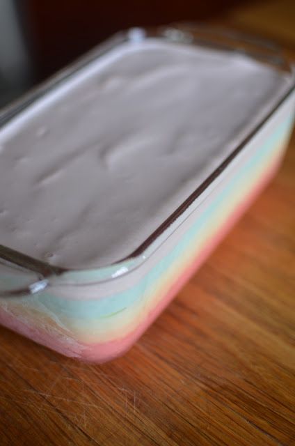 *Random Thoughts of a SUPERMOM!*: Rainbow Ice Cream  Jello and ice cream....I mix my Jello with Cool Whip Jello With Ice Cream, Ribbon Jello, Ice Cream Jello, Jello With Cool Whip, Cream Jello, Rainbow Ice Cream, Rainbow Cupcakes, Cool Whip, Random Thoughts