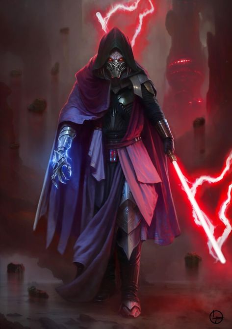 Sith Concept Art Character Design, Sith Lord Art, Sith Warrior Concept Art, Sith Lord Fan Art, Sith Lightsaber Concept Art, Darth Sith, Fantasy Sith Lord, Sith Armor, Sith Aesthetic