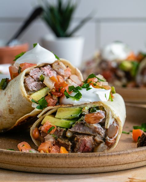 Steak Burrito Steak Burrito Recipes, Steak Burrito, Steak Burritos Mexican, Easy Steak Burrito Recipe, Grilled Steak Burritos, Steak And Bean Burrito, Mexican Steak Burrito Recipe, Steak Burrito Recipe, Steak Burritos