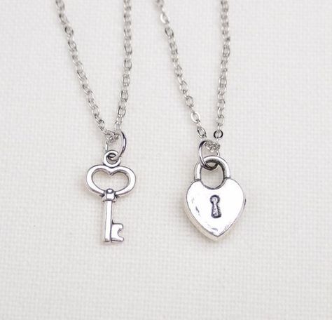 2 best friend lock and key necklaces, set of two, key to my heart necklace, friendship necklaces,gift for couple,his and hers jewelry,sister on Etsy, $20.00: His And Hers Jewelry, Key Necklaces, 2 Best Friends, Bff Jewelry, Necklaces Set, Friend Jewelry, Bff Necklaces, Best Friend Jewelry, Best Friend Necklaces