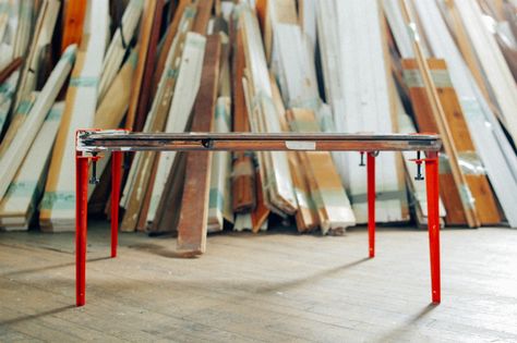 Floyd Leg, Industrial Table Legs, Industrial Legs, Coffee Table Height, Make A Table, Red Table, Table Shelves, Industrial Table, Festival Design