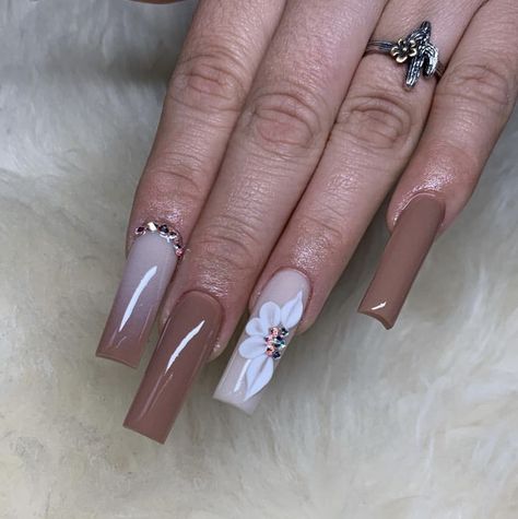 Melanin Nails, Body Nails, Fall Acrylic, Brown Nail, 3d Flower Nails, Shape Nails, Cute Nails For Fall, Acrylic Nail Ideas, Fall Acrylic Nails