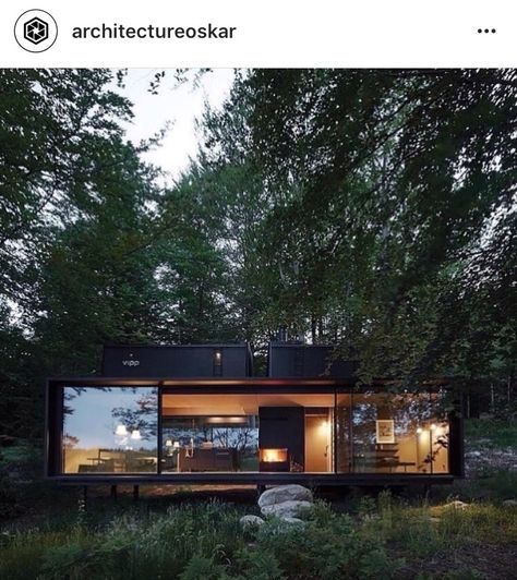 Container House Design, Tiny House Cabin, Small Cabin, Cabin In The Woods, Forest House, Prefab Homes, Cabins In The Woods, Container House, In The Woods