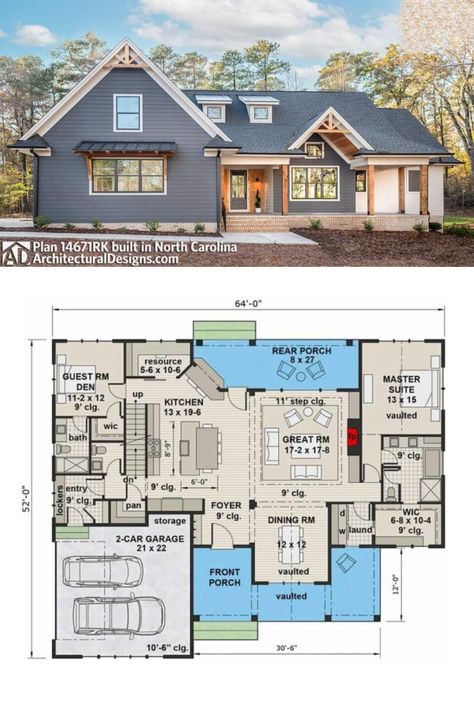 Country Style 4-Bedroom Two-Story Craftsman Home Floor Plan with Loft and Open-Concept Living 4 Bedroom Vacation House Plans, House With Loft Floor Plans Open Concept, 4 Bedroom Cabin Floor Plans With Loft, Open Concept Two Story Floor Plan, House Plans With Loft Open Concept, 4 Bedroom Cabin Floor Plans, Loft Layout Floor Plans, Country Ranch House Plans, Floor Plan With Loft