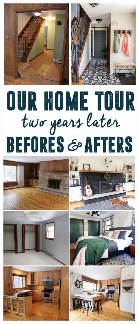 Home Remodeling Living Room, Home Remodel Before And After, Ranch House Remodel, Fixer Upper House, Diy House Renovations, Modern Renovation, Two Years Later, Diy Kitchen Renovation, Farmhouse Remodel