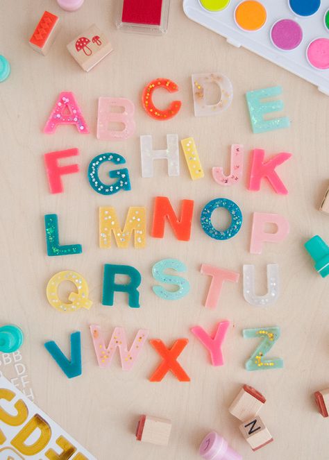 How to Make a Resin Alphabet Set Without Resin | Handmade Charlotte Resin Alphabet, Handmade Charlotte, Baking Clay, Tree Stamp, Diy Resin Crafts, Love Craft, Alphabet Letters, Resin Diy, Resin Crafts