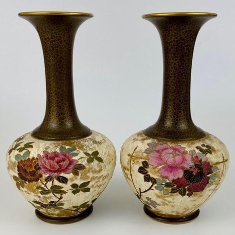 Add a touch of Victorian elegance to your home with this stunning set of antique Doulton Burslem Slater Tapestry vases! Handmade in England in 1882, each vase features a beautiful rose design and is signed by artist. These cream-coloured vases with an impressed backstamp are perfect for any lover of antique pottery. Don't miss out on this unique opportunity! #antique #victorian #pottery #doultonburslem #tapestryvases #rose #cabbagerose #JWP #handmade https://ebay.us/eHwHsU Coloured Vases, Victorian Pottery, Vases Handmade, Victorian Vases, Victorian Elegance, Colored Vases, Antique Pottery, Cabbage Roses, Beautiful Rose