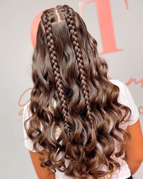 Hoco Braid Hairstyles, Hairstyle Examples, Easy Hairstyles For Thick Hair, Hair Inspiration Long, Cute Simple Hairstyles, Hoco Hairstyles, Hairstyles For Layered Hair, Hair Stylies, Hairdo For Long Hair