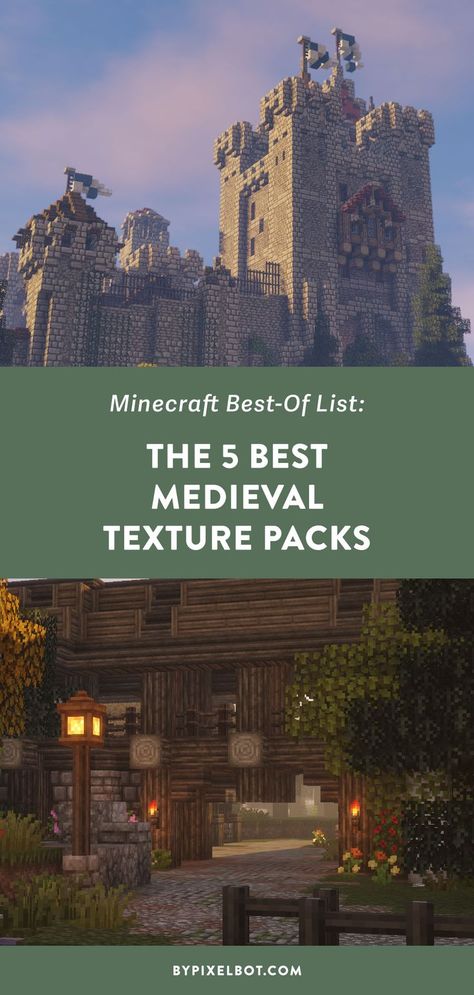 5 Best Medieval Minecraft Texture Packs To Live Out Your Wildest Fantasies Mine Minecraft, Minecraft Medieval, Wildest Fantasy, Minecraft Plans, Minecraft Survival, Minecraft Architecture, Minecraft 1, Minecraft Mods, Texture Packs