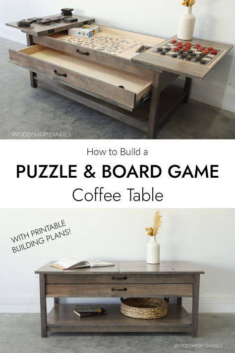 Puzzle Coffee Table, Coffee Table Plans, Puzzle Table, Diy Wooden Projects, Diy Coffee Table, Diy Wood Projects Furniture, Teds Woodworking, Diy Furniture Projects, Woodworking Projects Diy