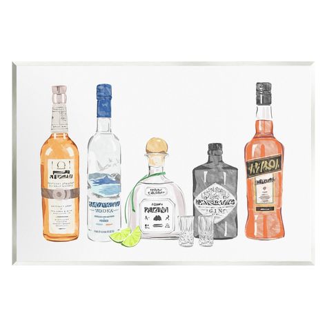 Office Frames, Oversize Artwork, Gray Farmhouse, Bottle Wall, Wall Art Plaques, Stupell Industries, Textured Artwork, Liquor Bottles, Bottle Design