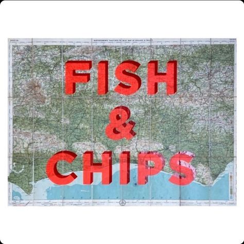 @realhackneydave on Instagram: “A couple of years ago I did an edition of prints of some of the coastal areas that I had eaten FISH & CHIPS. It was appropriately named…” Seal Of Approval, Silkscreen Print, Fish And Chips, How To Make Tea, Vintage Maps, The Seaside, Contemporary Artist, Creative Outlet, Silk Screen Printing