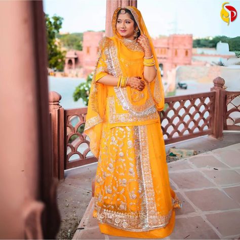 Embrace the richness of Indian traditions with this exquisite Royal Rajputani Poshak in a stunning yellow hue. Channel your inner royalty! . . . #shikhaprints #rajputiposhakdesigner #poshaklover #rajasthanistyle #indianjewellery #handworklehenga #embroiderywork Yellow Rajputi Poshak, Rajputani Poshak, Rajasthani Look, Rajputi Dress, Fancy Dresses Long, Indian Embroidery, Indian Outfit, Indian Fashion Dresses, Jodhpur