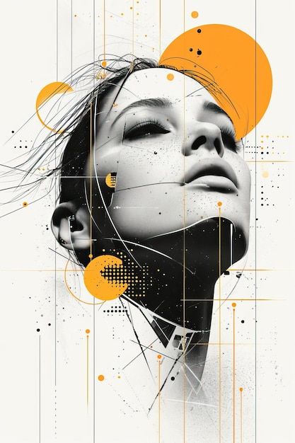 Photo a womans face with geometric shape... | Premium Photo #Freepik #photo Best Painting Ever, Poster Elements, Tattoo Tutorial, Beach Collage, Womans Face, Geometric Graphic Design, Face Collage, Geometric Collage, Geometric Shapes Design