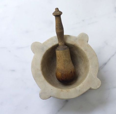 Antique Mortar & Pestle Antique Apothecary, Vintage Medicine, Mortar Pestle, My French Country Home, Vintage Kitchen Utensils, Country Kitchens, French Country Kitchens, Marble Ceramics, Country French