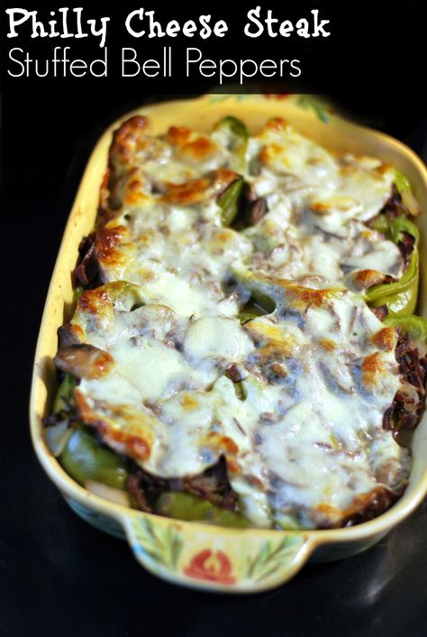 Philly Cheese Steak Stuffed Bell Peppers | Aunt Bee's Recipes Cheese Steak Stuffed Bell Peppers, Steak Stuffed Bell Peppers, Philly Cheese Steak Stuffed Peppers, Seared Salmon Recipes, Skirt Steak Recipes, Stuffed Peppers Healthy, Sliced Roast Beef, Bell Pepper Recipes, Cheese Steak