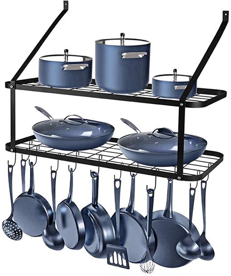 Pots And Pans Rack, Wall Pot Rack, Pot And Pan Organizer, Pan Hanger, Pan Organizer, Cookware Storage, Pot And Pans Organization, Pot Organization, Pan Storage