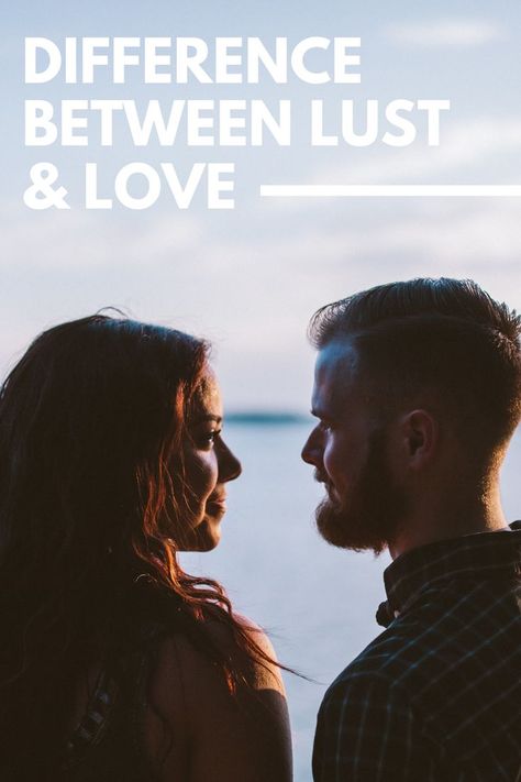 Man and woman staring into each other's eyes with the ocean in the backdrop. Text reads "Difference between lust & love" Marriage Help, Magazine Article, Love And Lust, Magazine Articles, Powerful Words, A Book, Check It Out, Movie Posters, Film Posters