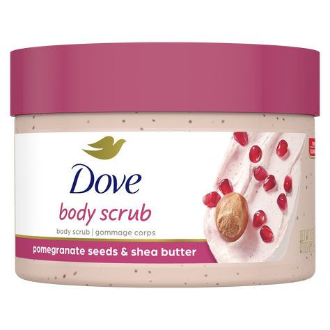 Pomegranate Seeds & Shea Butter Exfoliating Body Scrub Dove Scrub, Dove Exfoliating Body Polish, Smooth Skin Body, Exfoliating Body Polish, Dove Beauty, Dove Body Wash, Shower Scrub, Exfoliating Body Scrub, Body Polish