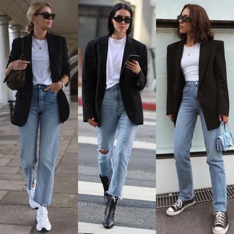 Black Blazer And Jeans, Blazer And Jeans, Parisian Chic Style, Fashion Blogger Outfit, Daily Fashion Inspiration, London Outfit, Blogger Outfits, Beauty Inspo, Yes Or No