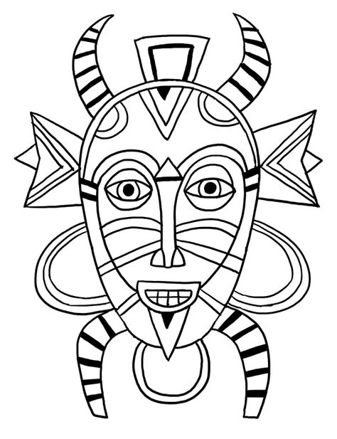 4 senoufo masque Africa Coloring Pages, Mascara Papel Mache, African Art Projects, Coloring Pages Inspirational, Afrique Art, Afrikaanse Kunst, African Sculptures, Art Premier, Online Coloring Pages