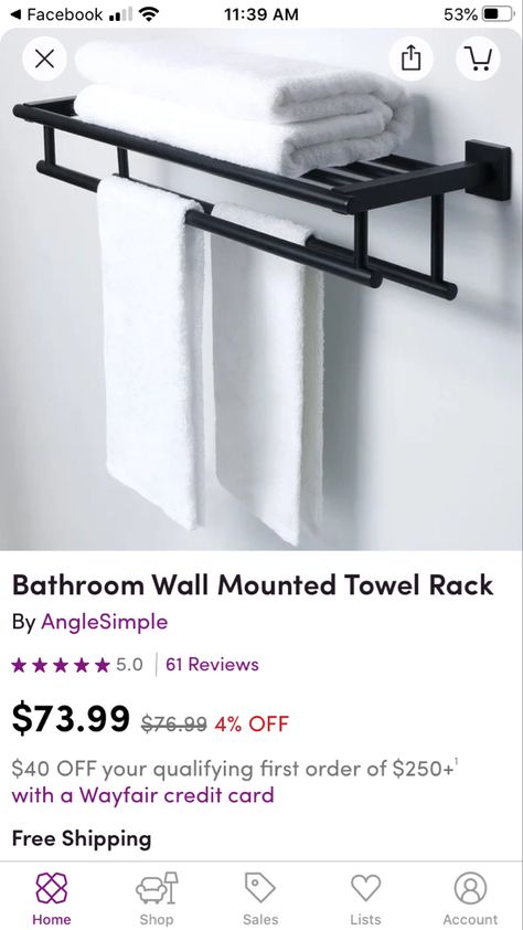 Industrial Bathroom Accessories, Toallero Ideas, Mounted Towel Rack, Bathroom Accessories Design, Simple Bathroom Designs, Wall Mounted Towel Rack, Shelving Design, Metal Furniture Design, Bathroom Design Decor