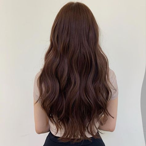 Brown Korean Hair, Korean Black Hair, Rich Warm Brown Hair, Hair Trend 2023, Brunette Wavy Hair, Redish Brown Hair, Korean Wavy Hair, Reddish Hair, Warm Brown Hair