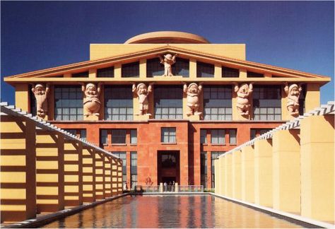 Post Modern Architecture, Michael Graves, Burbank California, Philip Johnson, Kengo Kuma, Modern Architects, Classical Architecture, Disney Studios, Disney World Vacation