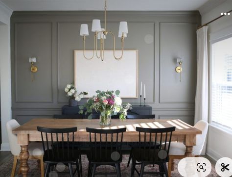 Wainscotting Dining Rooms, Modern Colonial Dining Room, Modern Victorian Dining Room, Arhaus Dining Room, Modern Traditional Dining, Modern Traditional Dining Room, Formal Dining Room Decor, Gray Dining Room, Colonial Dining Room