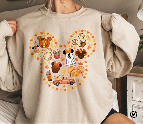 Disney Fall, Disney Outfits Women, Disney World Outfits, Disneyland Outfits, Autumn T Shirts, Cute Sweater, Sweatshirt Cute, Halloween Sweatshirt, Fall Sweatshirt