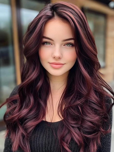 Fall Hair For Green Eyes, Hair For Green Eyes, Fall Hair Highlights, Dark Fall Hair Colors, Dark Fall Hair, Color Safe Shampoo, Autumn Tones, Dark Fall, Long Layered Haircuts