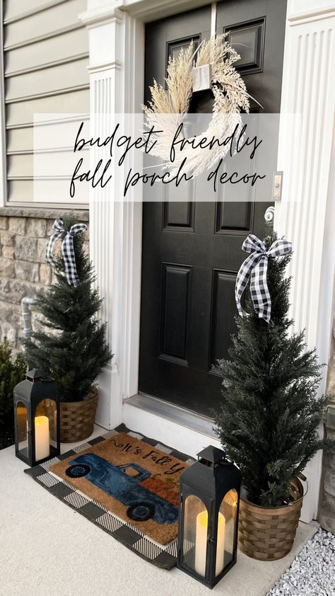 Simple Holiday Decor Front Porch, Front Porch Christmas Decor Ideas Rocking Chairs, Farmhouse Christmas Pillows Front Porch, Holiday Porch Signs Walmart, Christmas Front Poarch Rugs/may, Fall Front Porch Decor, Christmas Porch Decor, Fall Front, Fall Front Porch