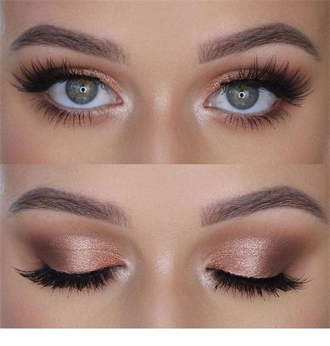 30 Gorgeous Wedding Makeup Ideas to Impress #wedding #makeup #weddingideas Rose Gold Eye Makeup, Silver Eye Makeup, Natural Summer Makeup, Make Up Gold, Mekap Mata, Gold Eye Makeup, Rose Gold Makeup, Wedding Makeup Looks, Braut Make-up