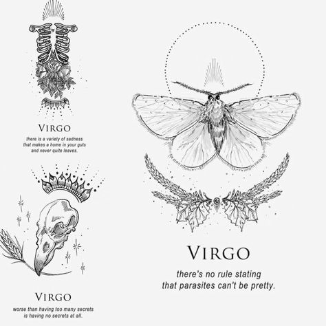 Dark side of Zodiac Virgo Tattoo Designs, Virgo Constellation Tattoo, Virgo Art, Virgo Constellation, Virgo Tattoo, Astrology Virgo, Constellation Tattoos, Zodiac Art, Virgo Zodiac