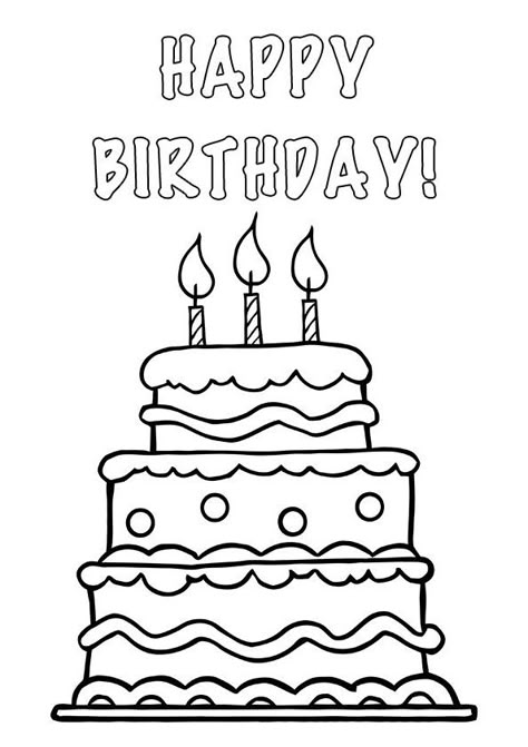 Clipart cake black and white no candle - Clip Art Library Happy Birthday Cake Drawing, Cake Clipart Black And White, Birthday Art Drawings, Birthday Cake Printable, Birthday Cake Coloring Page, Happy Birthday Drawing, Happy Birthday Ideas, Free Birthday Clipart, Birthday Cake Clipart