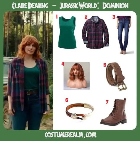 Jurassic World Costume Claire, Jurassic Park Claire Costume, Claire And Owen Costume, Jurassic World Halloween Costume, Jurassic Park Diy Costume, Owen And Claire Costume, Jurassic World Family Halloween Costumes, Jurassic World Costume Family, Claire Jurassic World Costume