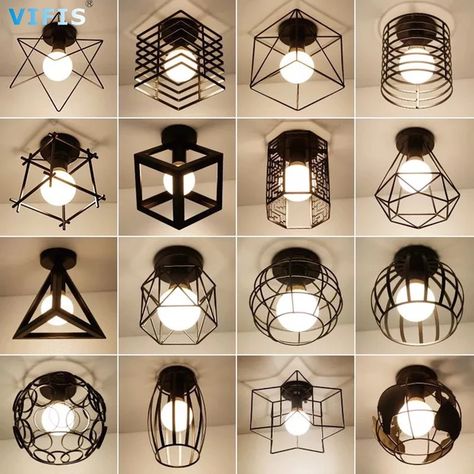 Retro Ceiling Lights, Cheap Ceiling Lights, Led Ceiling Light Fixtures, Kitchen Chandelier, Vintage Ceiling Lights, Ceiling Lamp Shades, Diy Chandelier, Ceiling Lights Living Room, Hallway Lighting