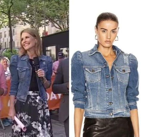 Jean Jacket Outfit, Puff Sleeve Jacket, Savannah Guthrie, Denim Jacket Outfit, Today Show, Sleeve Jacket, Jacket Outfits, Savannah, Savannah Chat