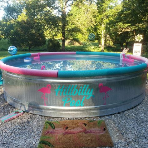 Water Trough Pool Stock Tank, Metal Pool Ideas, Backyard Diy Pool, Stock Pools Ideas, Diy Small Pool Ideas On A Budget, Deep Stock Tank Pool, Metal Trough Pool, Feeding Trough Pool, Kiddy Pool Ideas