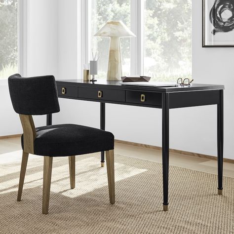 Lacourte Writing Desk | Williams Sonoma Hutch Desk, Dining Table Guide, Classic Desk, Resource Room, Rug Buying Guide, Williams Sonoma Home, Room Planner, Sisal Rug, Pottery Barn Teen