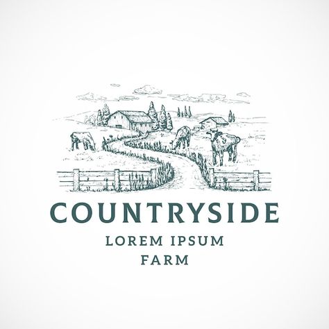 Road Landscape, Cloud Mountain, Landscape Sketch, Farm Logo, Agriculture Farming, Typography Layout, Home Economics, Badge Logo, Sustainable Home