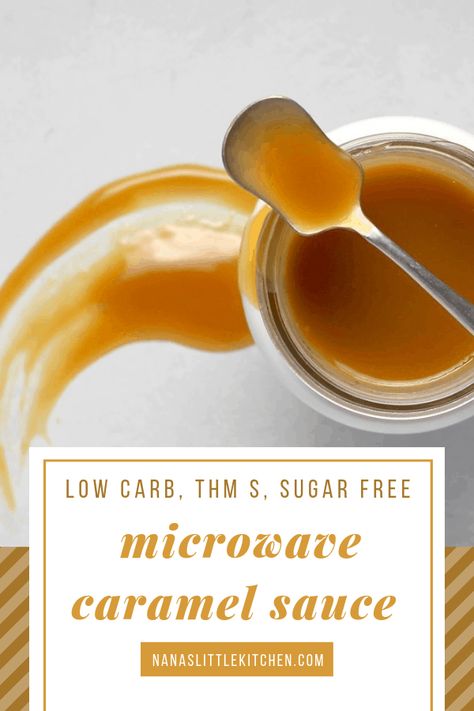 Brooke's Five Minute Caramel Sauce is the real deal! It comes together in a snap and tastes like...caramel sauce! Trim Healthy Mama, THM S, KETO, Low Carb Caramel Sauce Brianna Thomas, Thm Candy, Low Carb Caramel, Sugar Free Caramel, Keto Dips, Thm Snacks, Thm Sweets, Clean Sweets, Healthier Sweets