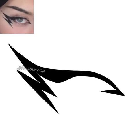 Lighting Bolt Makeup Look, Lightning Makeup Eye, Lightning Eye Makeup, Lightning Bolt Eyeliner, Eyeliner Lightning, Eyeliner Training, Lightning Bolt Makeup, Lightning Makeup, Rave Baddie