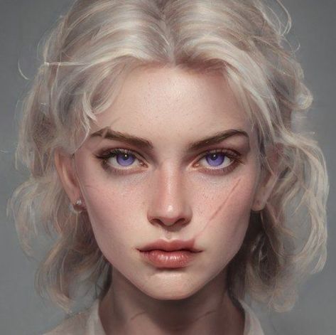 Face Scar Art, Artbreeder Portraits, Female Character Inspiration, Digital Portrait Art, Face Characters, Arte Fantasy, Ginger Hair, Digital Art Girl, Digital Portrait