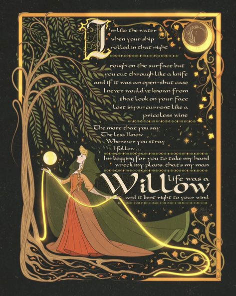 Alef Vernon | Willow - the manuscript 🤎🌿✨️ Willow is one of my favorite songs ever & this is one of my favorite enchanted manuscripts so far 🥹✨️ I hope... | Instagram Alef Vernon, W.i.t.c.h Fanart, Taylor Swift Art, Folklore Evermore, Taylor Swift Posters, Taylor Swift Album, Taylor Swift Songs, Taylor Swift Wallpaper, Taylor Swift Lyrics