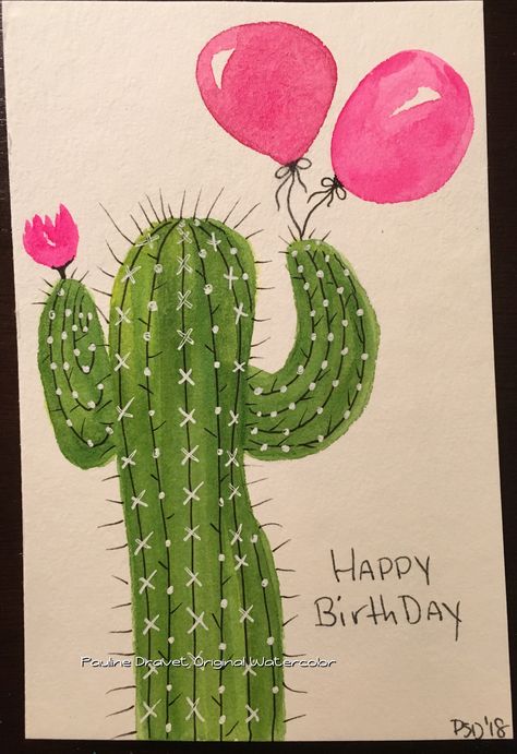 Saguaro Cactus birthday balloon watercolor card Birthday Watercolor Card, Balloon Watercolor, 50 Years Birthday, Cactus Birthday, Birthday Watercolor, Happy Birthday Art, Watercolor Birthday Cards, Birthday Congratulations, Watercolor Birthday